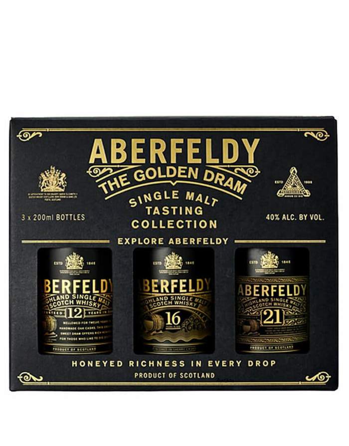 Aberfeldy The Golden Dram 12, 16 & 21 Year Old Tasting Collection 3 Pack x 200ml