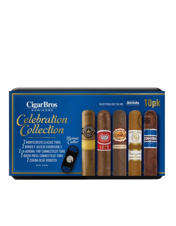 Celebration Collection 10 Pack Cigars with Humidor by CigarBros