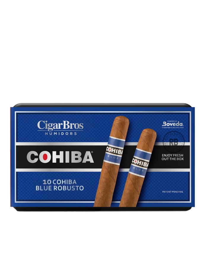 Cohiba Blue Robusto 10 Pack Cigars with Humidor by CigarBros