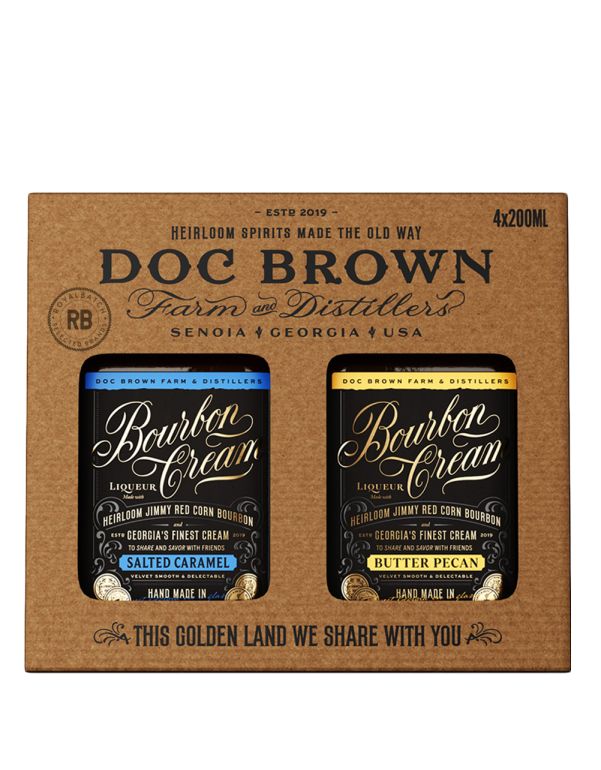 Doc Brown's Farm and Distillers Bourbon Cream Gift Set 4 x 200ml