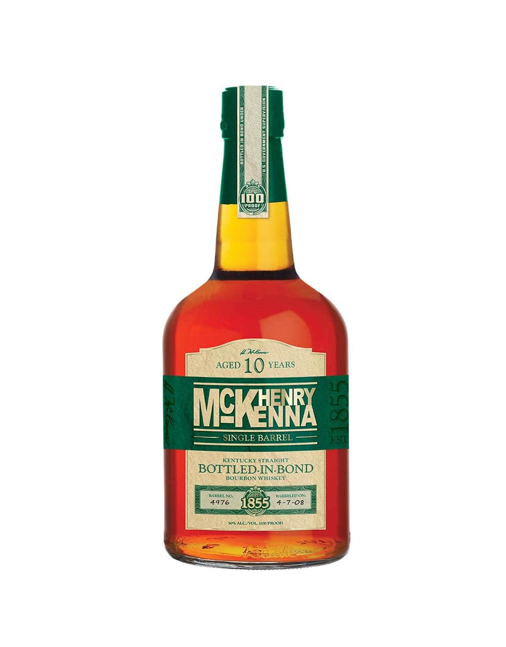 Henry McKenna Single Barrel 10 Year Old Bottled in Bond Kentucky Straight Bourbon Whiskey
