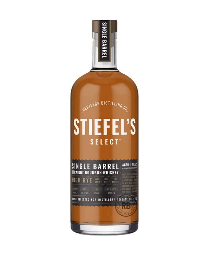 Heritage Distilling Co. Stiefel’s Select High Rye Single Barrel Straight Bourbon Whiskey