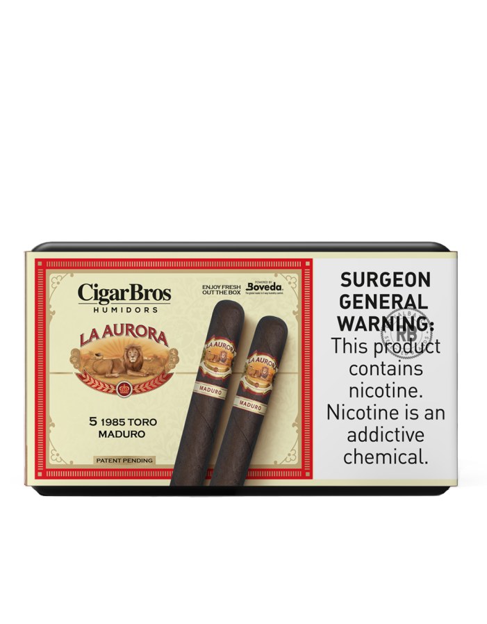 La Aurora 1985 Toro Maduro 5 Pack Cigars with Humidor by CigarBros