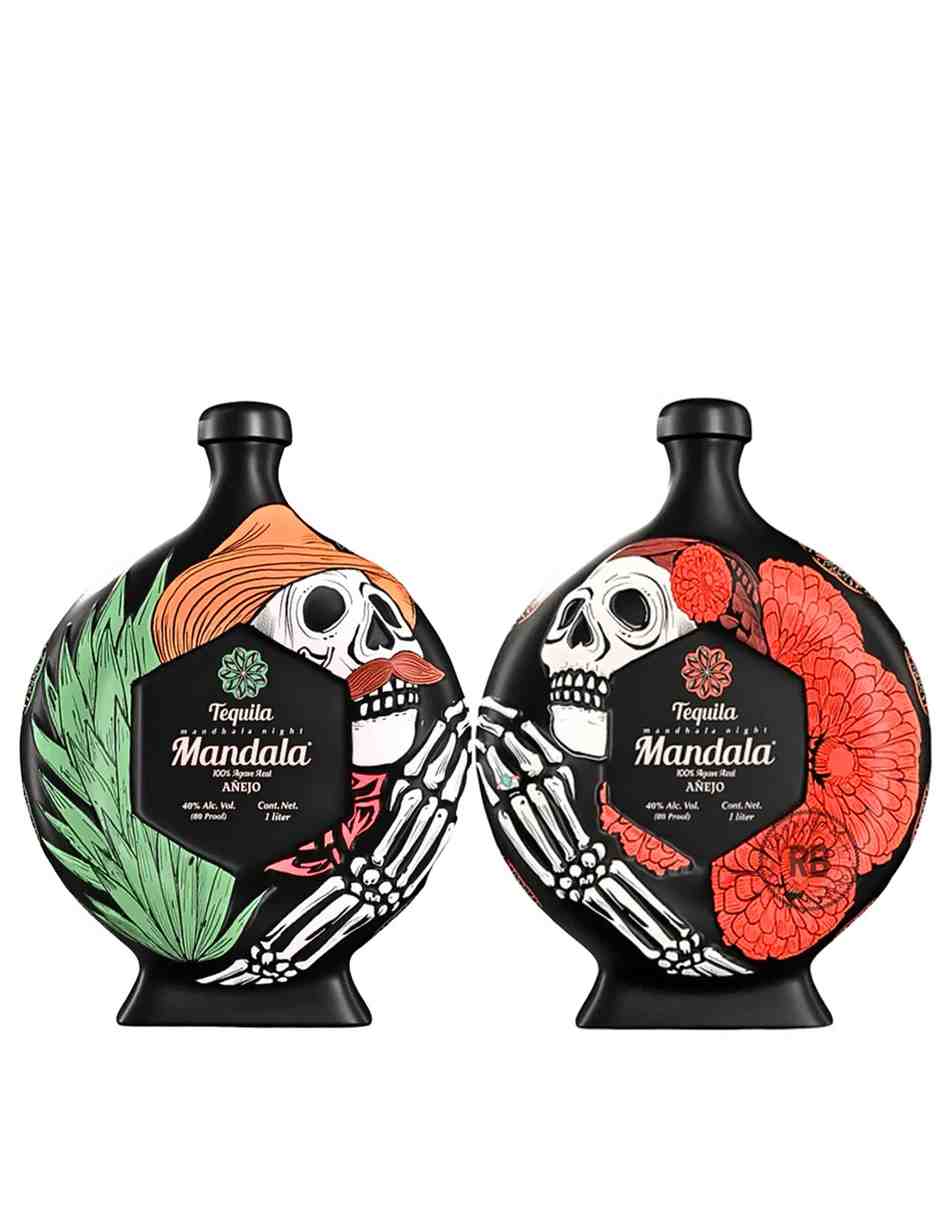 Mandala Tequila Anejo Dia De Los Muertos 'Life After Death' 2025 Limited Edition 1L (2 Pack) Bundle #132