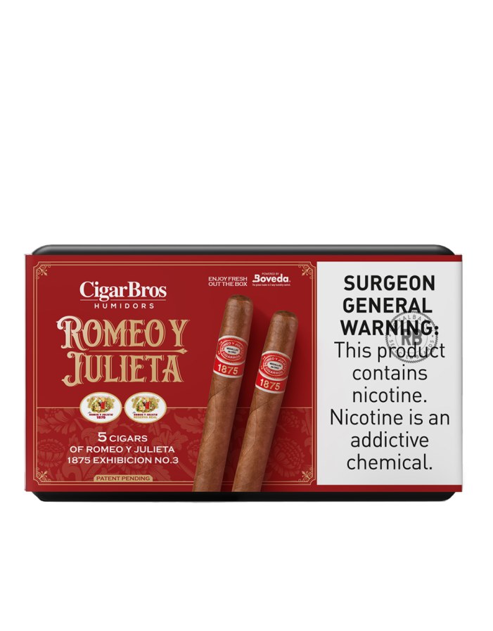 Romeo Y Julieta 1875 Exhibicion No.3 5 Pack Cigars with Humidor by CigarBros