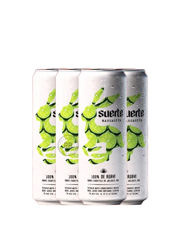 Suerte Margarita Tequila 4 Pack x 355ml