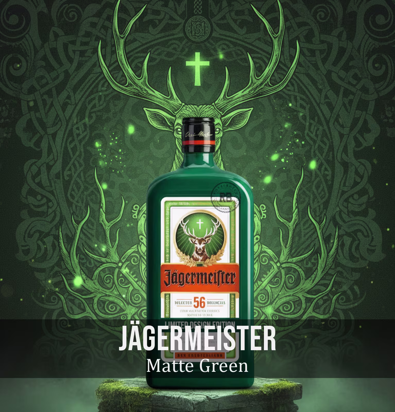 Jagermeister Matte Green Limited Design Edition Herbal Liqueur
