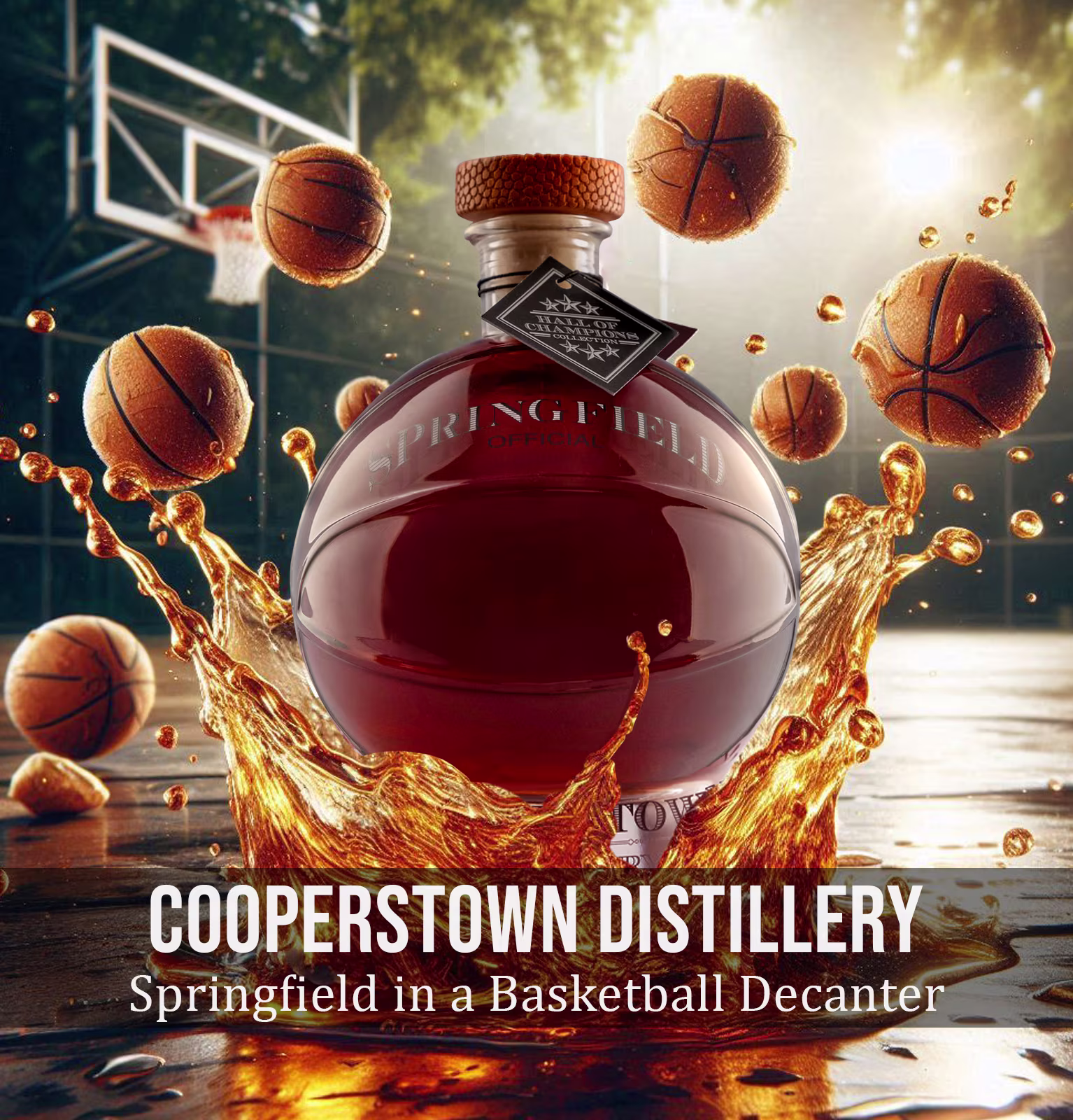 Springfield Distillery American Whiskey in a Basketball Decanter