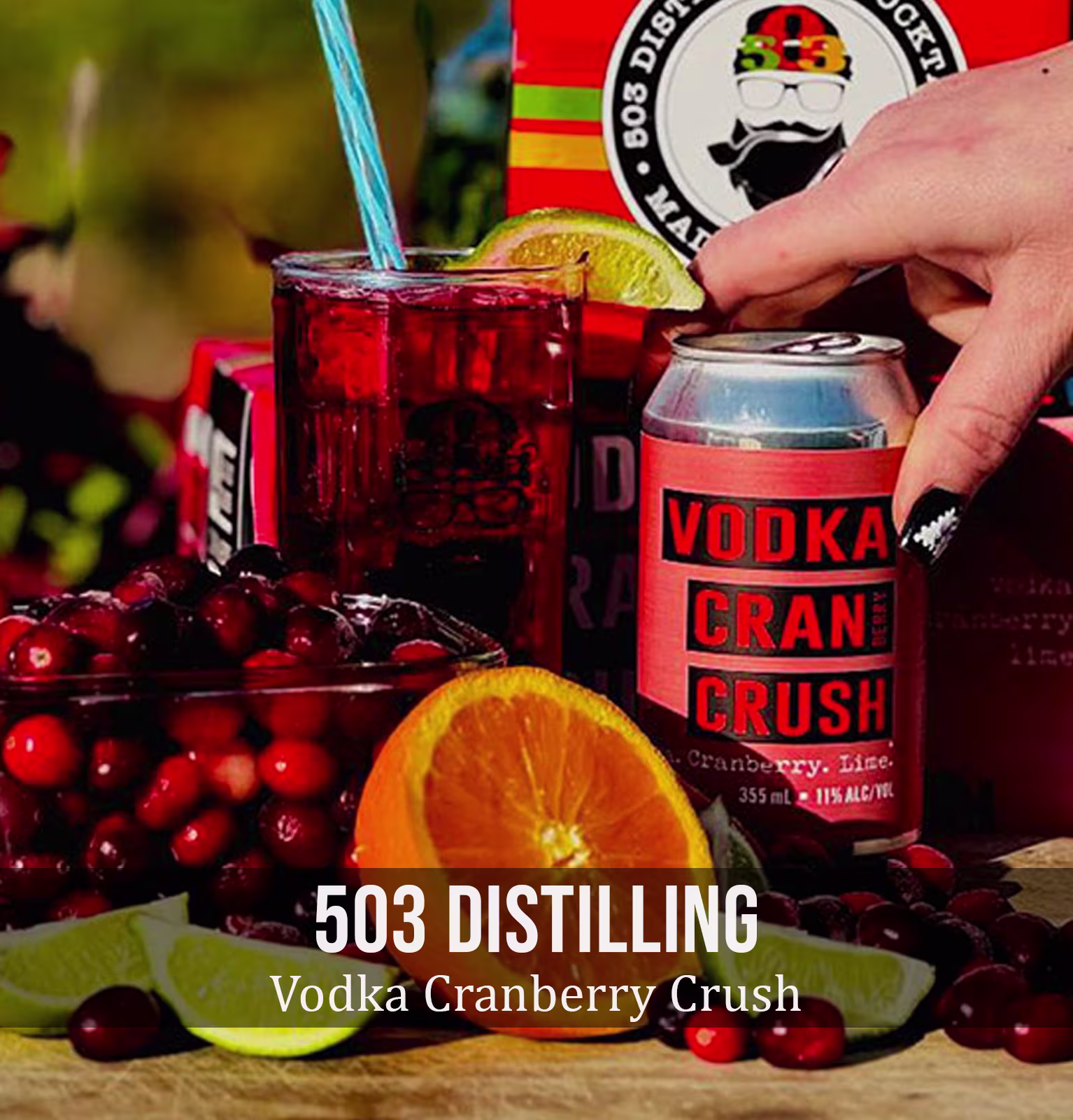 503 Distilling Canned Cocktails Vodka Cranberry Crush 4 Pack x 12oz